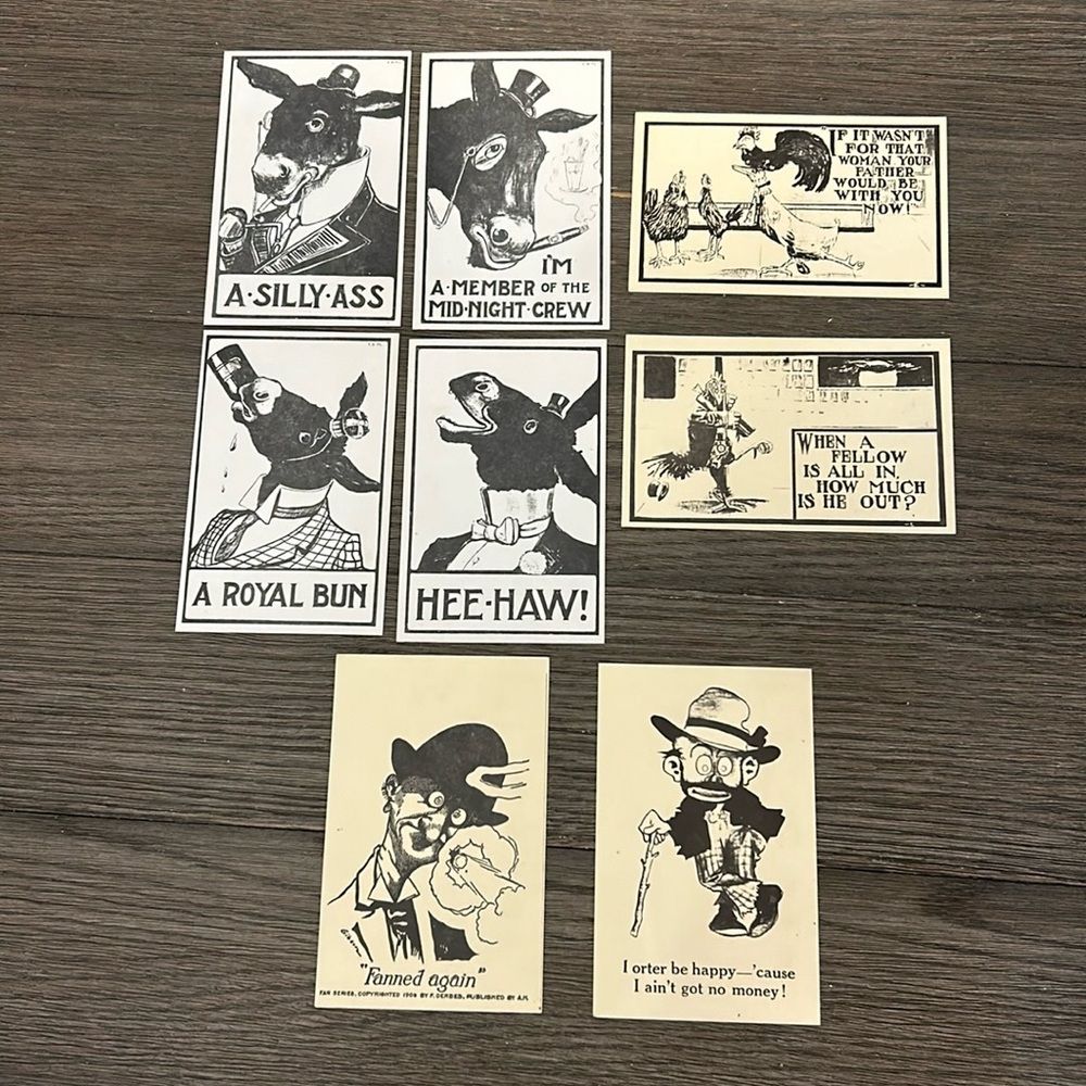 Humorous vintage postcard bundle 8 included